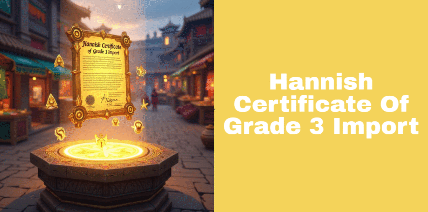 Hannish Certificate Of Grade 3 Import